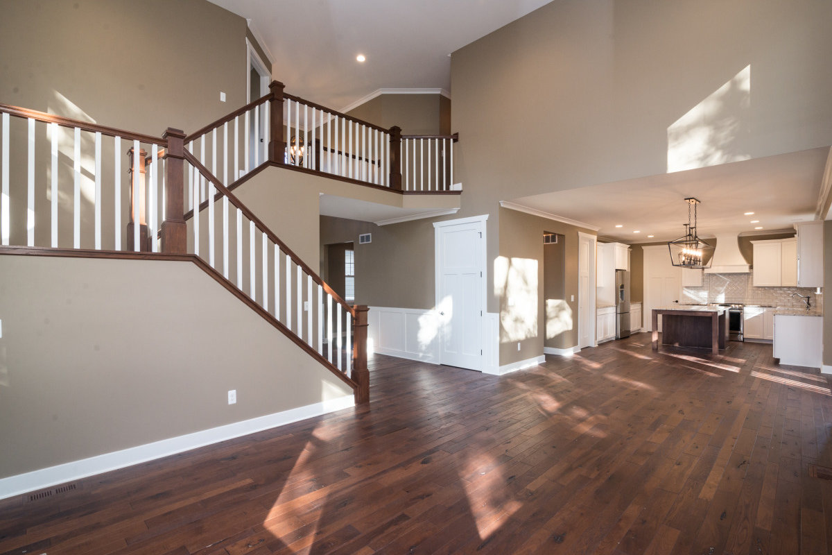 Two Story Custom Craftsman - Living Room and Staircase